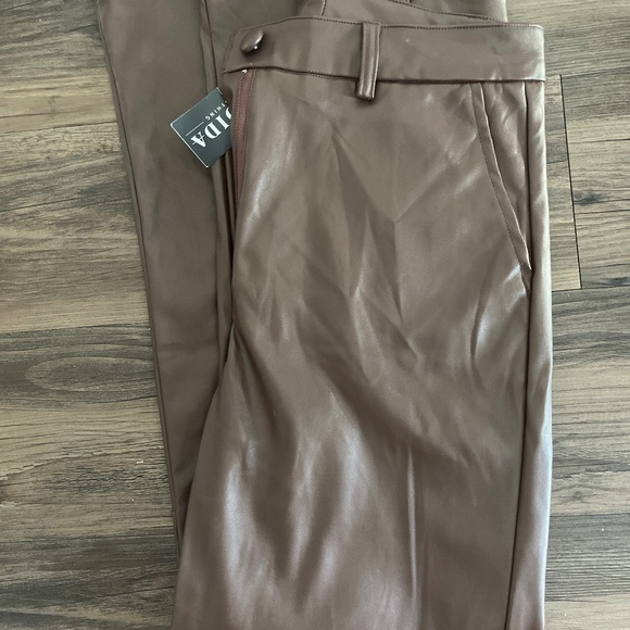 Leather Pants- color chocolate - Picture 1 of 3